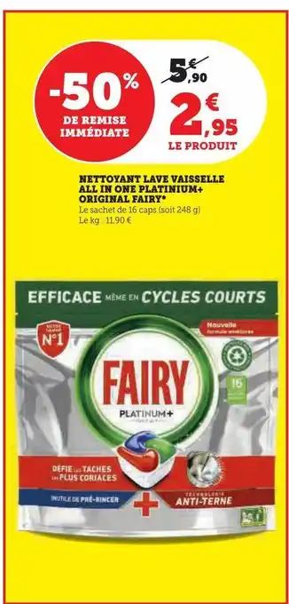 Nettoyant lave vaisselle all in one platinum original fairy