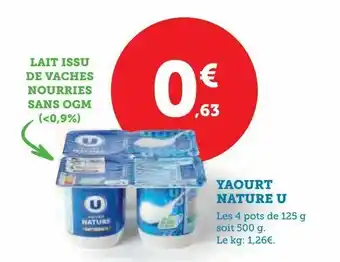 Hyper U Yaourt nature u offre