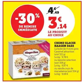 Hyper U Crème glacee haagen dazs offre
