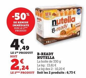 Hyper U B-ready nutella offre