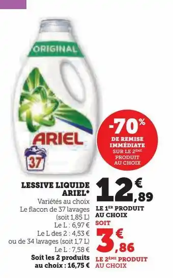 Hyper U Lessive liquide ariel offre