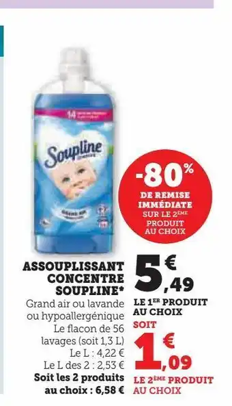Hyper U Assouplissant concentre soupline offre