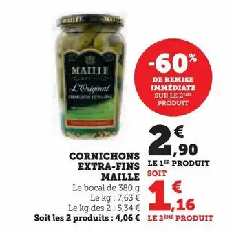Hyper U Cornichons extra-fins maille offre