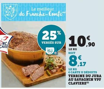 Hyper U Terrine du jura au savagnin vpf claviere offre