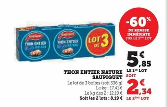 Hyper U Thon entier nature saupiquet offre