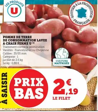 U Express Pomme de terre de consommation lavee a chair ferme u offre