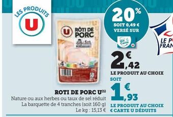 U Express Roti de porc u offre
