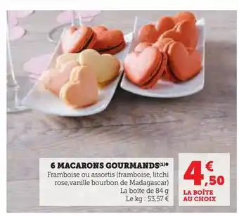 6 macarons gourmands