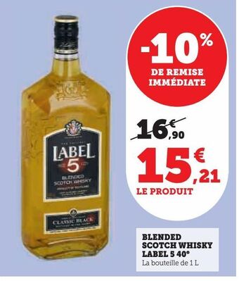 U Express Blended scotch whisky label 5 40º offre