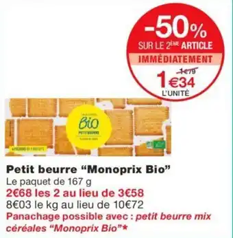 Monoprix Petit beurre "MONOPRIX BIO" offre