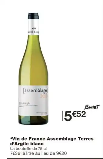 Monoprix Vin de france assemblage torres d'argile blanc offre