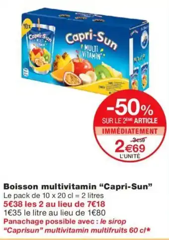 Monoprix Boisson multivitamin "capri-sun" offre