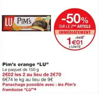 Monoprix Pim's orange "LU" offre