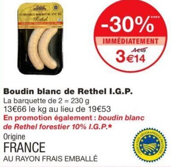 Monoprix Boudin blanc de rethel I.G.P. offre