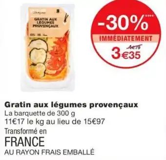 Monoprix Gratin aux légumes provençaux offre