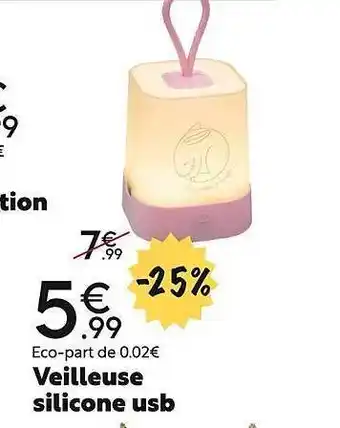 Maxi Bazar Veilleuse silicone usb offre