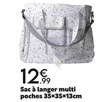 Sac à langer multi poches 35x35x13cm