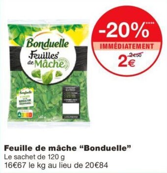 Monoprix Feuille de mâche "bonduelle" offre