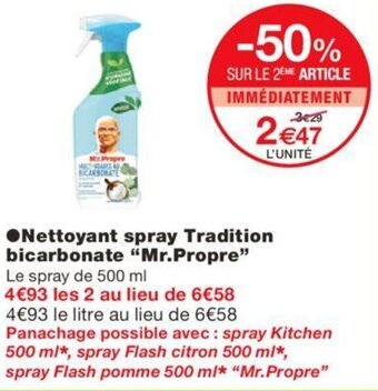 Monoprix Nettoyant spray tradition bicarbonate "MR.PROPRE" offre