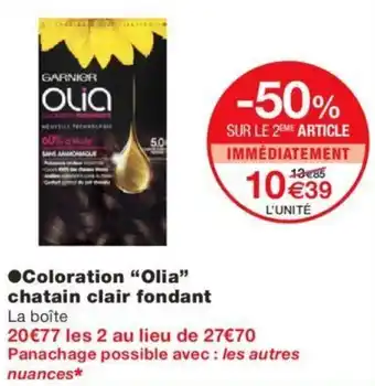 Monoprix Coloration "olia" chatain clair fondant offre