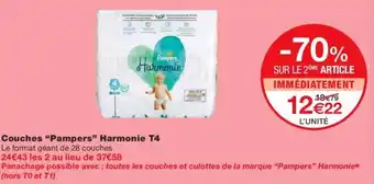 Monoprix Couches "pampers" harmonie T4 offre
