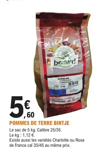 E.Leclerc Jardi Pommes de terre bintje offre