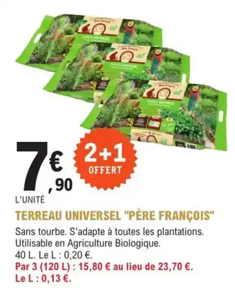 E.Leclerc Jardi Terreau universel "père françois" offre