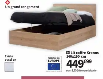 Conforama Lit coffre kronos 140x190 cm offre