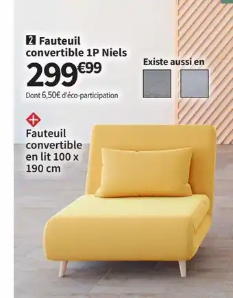 Conforama Fauteuil convertible 1p niels offre