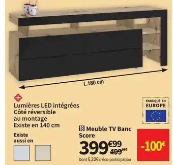 Conforama Meuble tv banc score offre