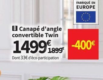 Conforama Canapé d'angle convertible twin offre