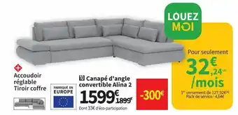 Conforama Canapé d'angle convertible alina 2 offre
