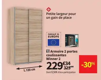 Conforama Armoires 2 portes coulissantes winner 2 offre