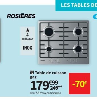 Conforama Table de cuisson gaz offre