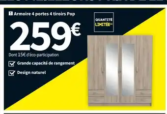 Conforama Armoires 4 portes 4 tiroirs pop offre