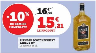 U Express Blended scotch whisky label 5 40° offre