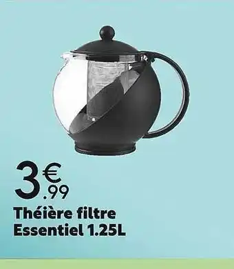 Théière filtre essentiel 1.25l