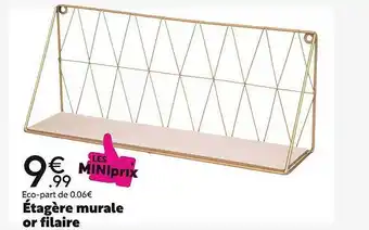 Maxi Bazar Étagère murale or filaire offre