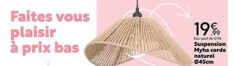 Maxi Bazar Suspension myha corde naturel ø45cm offre