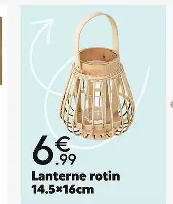 Maxi Bazar Lanterne rotin 14.5x16cm offre