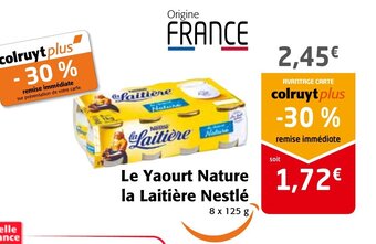 Colruyt Le Yaourt Nature La Laitiere Nestle offre