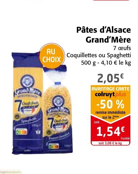 Promo Pates d'Alsace Grand Mere chez Colruyt