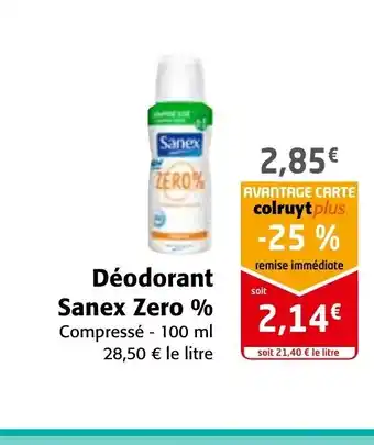 Colruyt Deodorant Sanex Zero offre