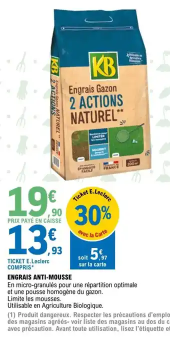 E.Leclerc Engrais Anti-Mousse offre