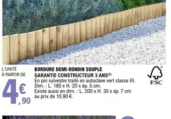 Bordure Demi-Rondin Souple