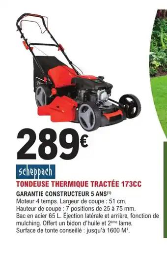 E.Leclerc Jardi Tondeuse Thermique Tractée 173cc offre