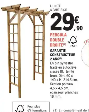 Pergola Double Droite
