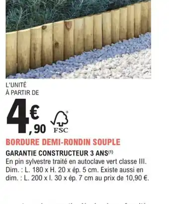 Bordure Demi-Rondin Souple