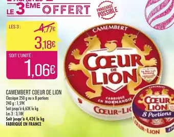 Match Camambert Cœur de Lion offre