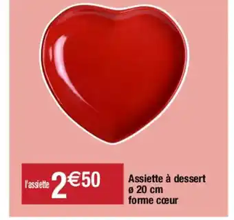 Migros Assiette a Dessert 20cm Forme Coeur offre